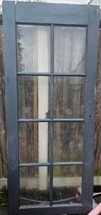 Houten buitendeur met glas, gratis op te halen., Tuin en Terras, Ophalen of Verzenden, Gebruikt, 180 tot 250 cm, Planken
