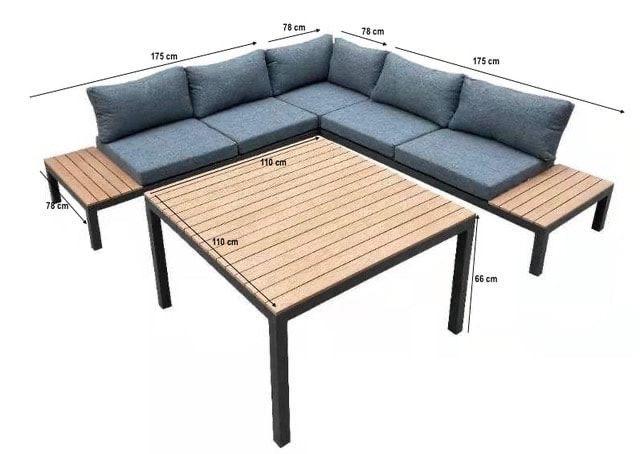 Luxe loungeset met tafel en bijzettafels, Tuin en Terras, Tuinsets en Loungesets, Nieuw, Loungeset, Kunststof, 7 zitplaatsen, Bank