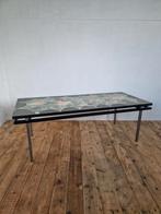 Mid century natuurstenen tafel met zwevend blad design, Ophalen