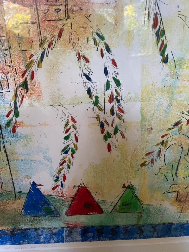 Ingelijste Abstract schilderij, Antiek en Kunst, Kunst | Tekeningen en Foto's, Ophalen of Verzenden