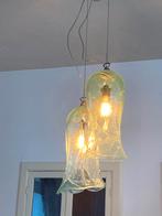 Glazen Hanglamp met Bloemen Design, Huis en Inrichting, Lampen | Hanglampen, Ophalen, Zo goed als nieuw, Glas, 50 tot 75 cm