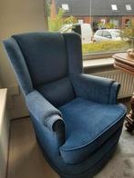 blauw oor-fauteuiltje., Huis en Inrichting, Fauteuils, Ophalen, Gebruikt, Minder dan 50 cm