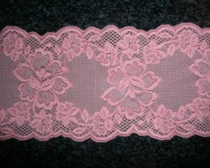 Schitterend breed elastisch kant met bloemen / Lingerie, Hobby en Vrije tijd, Naaien en Fournituren, Nieuw, Kant, Ophalen of Verzenden