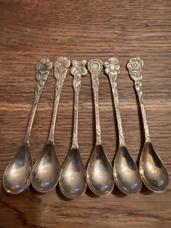 Zilverstad Bloemenlepeltjes - Set van 6, Antiek en Kunst, Antiek | Bestek, Ophalen of Verzenden