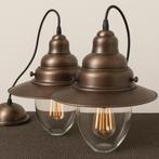 Scheepslampen industrieel brons – 2 stuks, Huis en Inrichting, Lampen | Hanglampen, Ophalen of Verzenden, Zo goed als nieuw, Metaal
