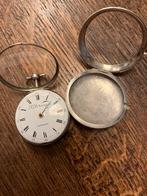 Zilveren zakhorloge dubbele kast, Antiek en Kunst, Antiek | Goud en Zilver, Ophalen of Verzenden, Zilver