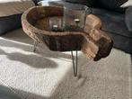 Salontafel - Oud Hout - Als Nieuw, Ophalen, 100 tot 150 cm, Rond, 50 tot 100 cm