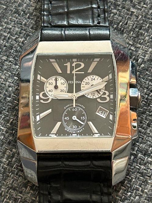 Festina F16135, Sieraden, Tassen en Uiterlijk, Horloges | Heren, Gebruikt, Polshorloge, Overige merken, Staal, Leer, Verzenden