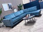 ZGAN Velvet Velours Hoekbank - Blauw - 293 x 225