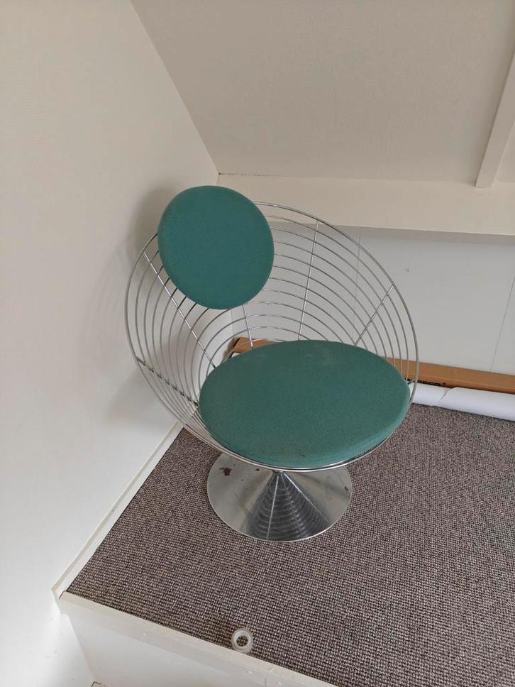 Verner Panton Crone Stoel - Turquoise Designklassieker, Huis en Inrichting, Stoelen, Gebruikt, Eén, Blauw, Ophalen