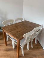 Eettafel met stoelen, Huis en Inrichting, Complete eetkamers, Ophalen, Gebruikt, 4 tot 6 stoelen