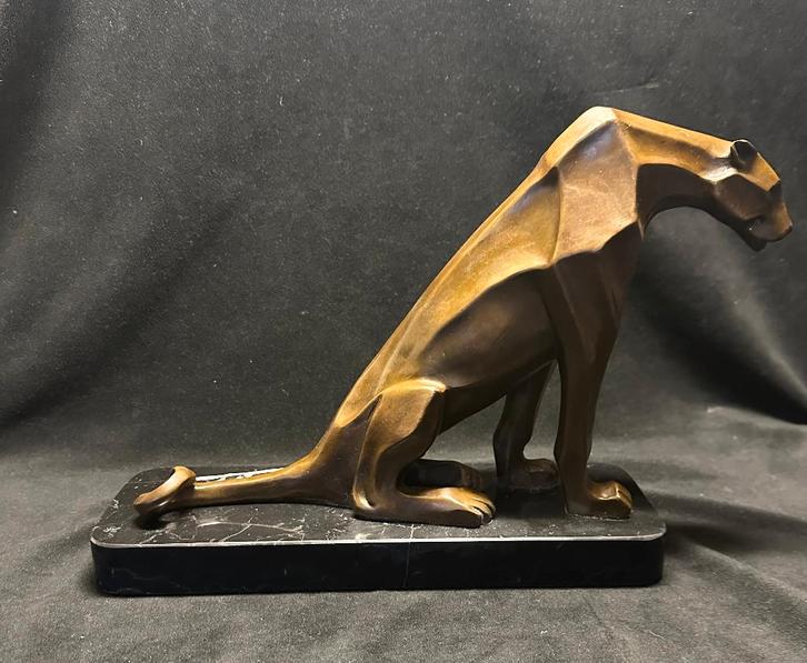 Art Deco Panter . Gesigneerd Milo.brons, Antiek en Kunst, Kunst | Beelden en Houtsnijwerken, Ophalen of Verzenden