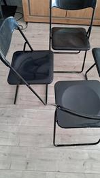 Vier opklaarbare stoeltjes, Huis en Inrichting, Stoelen, Ophalen, Gebruikt, Zwart, Vier