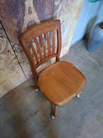 Antieke verstelbare, draaibare bureaustoel van eikenhout gem, Ophalen of Verzenden