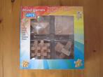 Houten denkspellen 4 stuks nieuw., Ophalen of Verzenden, Minder dan 500 stukjes, Nieuw, Overige typen