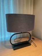 Tafellamp met ovale velours kap petrol blauw Light&Living, Huis en Inrichting, Lampen | Tafellampen, Ophalen of Verzenden, Zo goed als nieuw