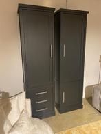 Set van 2 zwarte eiken Salerno wandkasten nu voor €1998,-, Ophalen, 200 cm of meer, Eikenhout, Nieuw