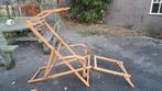 Oude strandstoel, Ophalen, Gebruikt, Hout