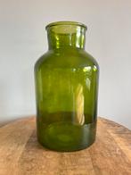 Grote glazen vaas – Groen glas, robuust design, Ophalen of Verzenden, Minder dan 50 cm, Groen, Glas