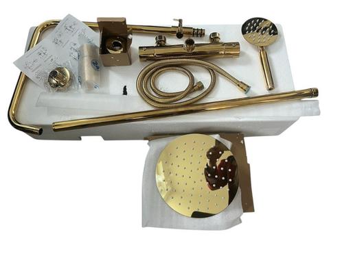 Regen douche set met kraan goud kleurig, Doe-het-zelf en Verbouw, Sanitair, Nieuw, Douche, Verzenden