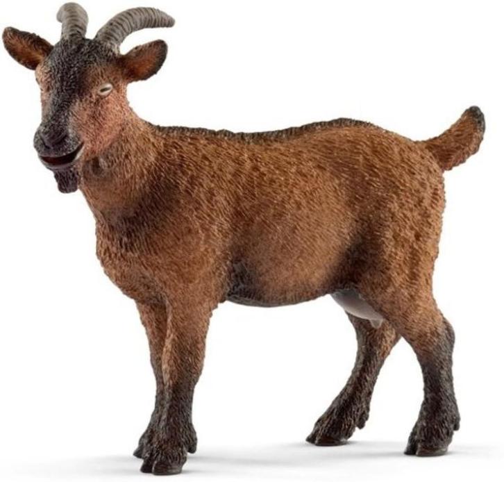 Schleich 13828 geit bruin, dierfiguur, Verzamelen, Dierenverzamelingen, Zo goed als nieuw, Beeldje of Figuurtje, Boerderijdier