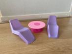 Barbie: ligstoelen + tafel, Ophalen of Verzenden, Gebruikt, Jongen of Meisje