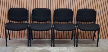 60 x zwarte vergaderstoelen kantine kantoor stoelen cafe beschikbaar voor biedingen