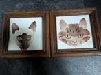 2 tegels poezen Siamees Badger Pottery oxon, Ophalen of Verzenden