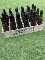 Vintage Trappist Westvleteren Bierkrat met Flessen, Huis en Inrichting, Ophalen, Gebruikt, Overige houtsoorten, Minder dan 50 cm