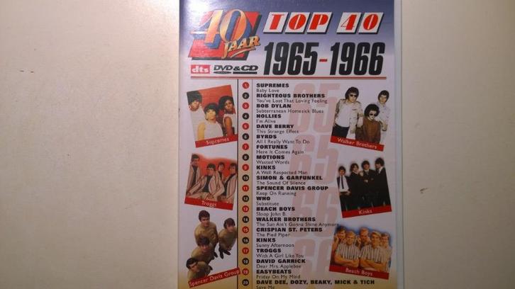 40 Jaar Top 40 1965-1966 (CD + DVD), Cd's en Dvd's, Dvd's | Muziek en Concerten, Zo goed als nieuw, Muziek en Concerten, Alle leeftijden