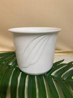 Prachtige witte West-Germany bloempot, Ophalen of Verzenden, Rond, Aardewerk, Minder dan 25 cm