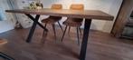 Te koop mooie en stoere massief eikenhouten tafel, Huis en Inrichting, Tafels | Eettafels, Ophalen, Eikenhout, 50 tot 100 cm, Zo goed als nieuw