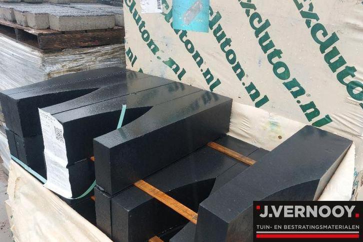 Nieuwe stapelblokken 15x15x60cm antraciet met glooiing, Tuin en Terras, Bielzen en Borders, Nieuw, Blok, Beton, Minder dan 25 cm