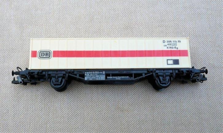 Lima Italy 2 as 40ft containerwagon DB container., Hobby en Vrije tijd, Modeltreinen | H0, Zo goed als nieuw, Wagon, Gelijkstroom