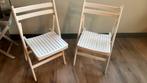 2 oude klapstoeltjes, Tuin en Terras, Ophalen of Verzenden, Gebruikt, Hout