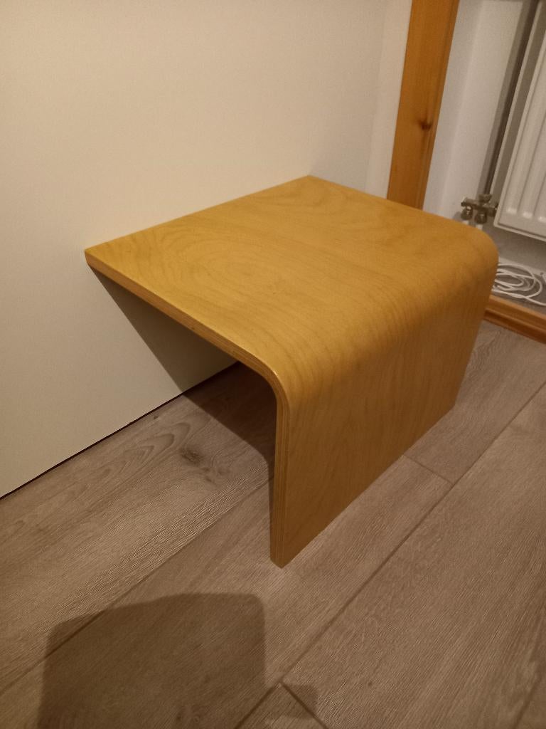 Wit gelazuurd eikenhout bijzettafel (41,5 x 34,5 x 29,5 cm), Ophalen, Minder dan 45 cm, Minder dan 55 cm, Gebruikt