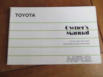 Nieuw instructieboek Toyota MR2, MR2 T-Bar '87 Engelse tekst beschikbaar voor biedingen