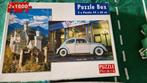 legpuzzel Neuschwanstein - Kever Beatle 1964 2x 1000 stukjes, Ophalen of Verzenden, 500 t/m 1500 stukjes, Zo goed als nieuw, Legpuzzel