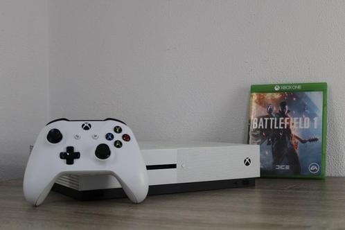 Xbox One S 4K + 1 Controller + 9 Spellen, Spelcomputers en Games, Spelcomputers | Xbox One, Gebruikt, Xbox One S, 500 GB, Met 1 controller