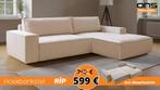 Hoekbank Ribstof Incl. Slaapfunctie