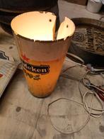 Oud heineken bierlampje, Ophalen of Verzenden, Gebruikt, Reclamebord, Plaat of Schild, Heineken