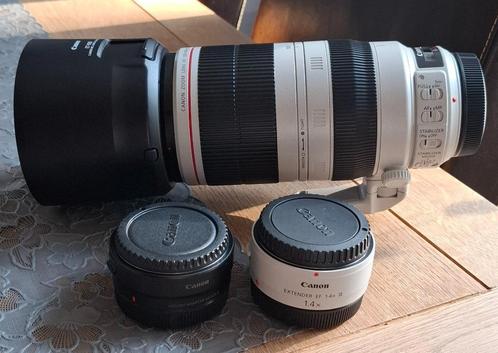 Canon 100-400L II + 1.4 extender III + RF adapter, Audio, Tv en Foto, Fotografie | Lenzen en Objectieven, Zo goed als nieuw, Telelens