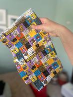 Stof retro tekeningen kleurtjes vintage katoen, 120 cm of meer, Nieuw, Oranje, Ophalen of Verzenden