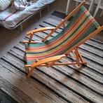 Retro Strandstoel - Vintage Charme, Tuin en Terras, Ophalen of Verzenden, Hout