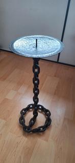 Smeedijzeren kandelaar gemaakt van ketting, 50 tot 75 cm, Zwart, Ophalen of Verzenden, Zo goed als nieuw