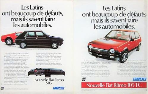 9 vintage advertenties reclames Fiat Ritmo autos 1979-83, Verzamelen, Automerken, Motoren en Formule 1, Gebruikt, Auto's, Ophalen