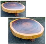 Massief suar boomstam schijf salontafel Dia 100. 10 cm dik, Ophalen of Verzenden, Nieuw, Rond, Minder dan 50 cm