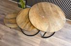 Salon tafel set mangohout (casba wonen), Ophalen, 50 tot 100 cm, Zo goed als nieuw, Minder dan 50 cm
