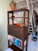 Vintage boekenkast met uitklapbaar bureau, 50 tot 100 cm, 25 tot 50 cm, 150 tot 200 cm, Gebruikt
