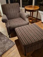 Fauteuil met voetenbank, Huis en Inrichting, Ophalen, 75 tot 100 cm, Zo goed als nieuw, Stof